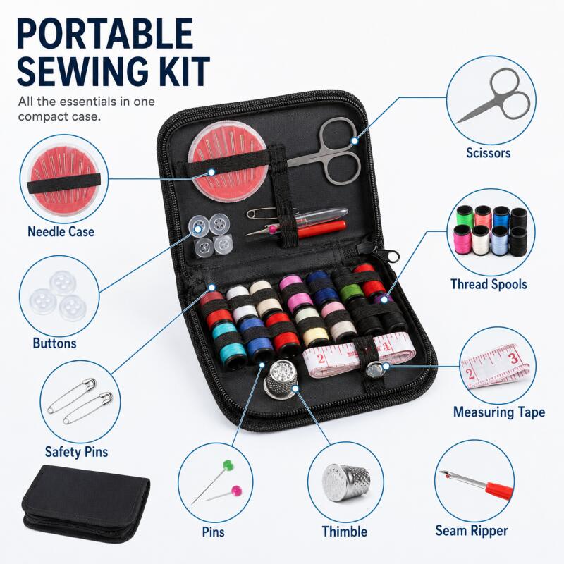 Travel Accessories To Sew - Kit de couture portable pour débutants