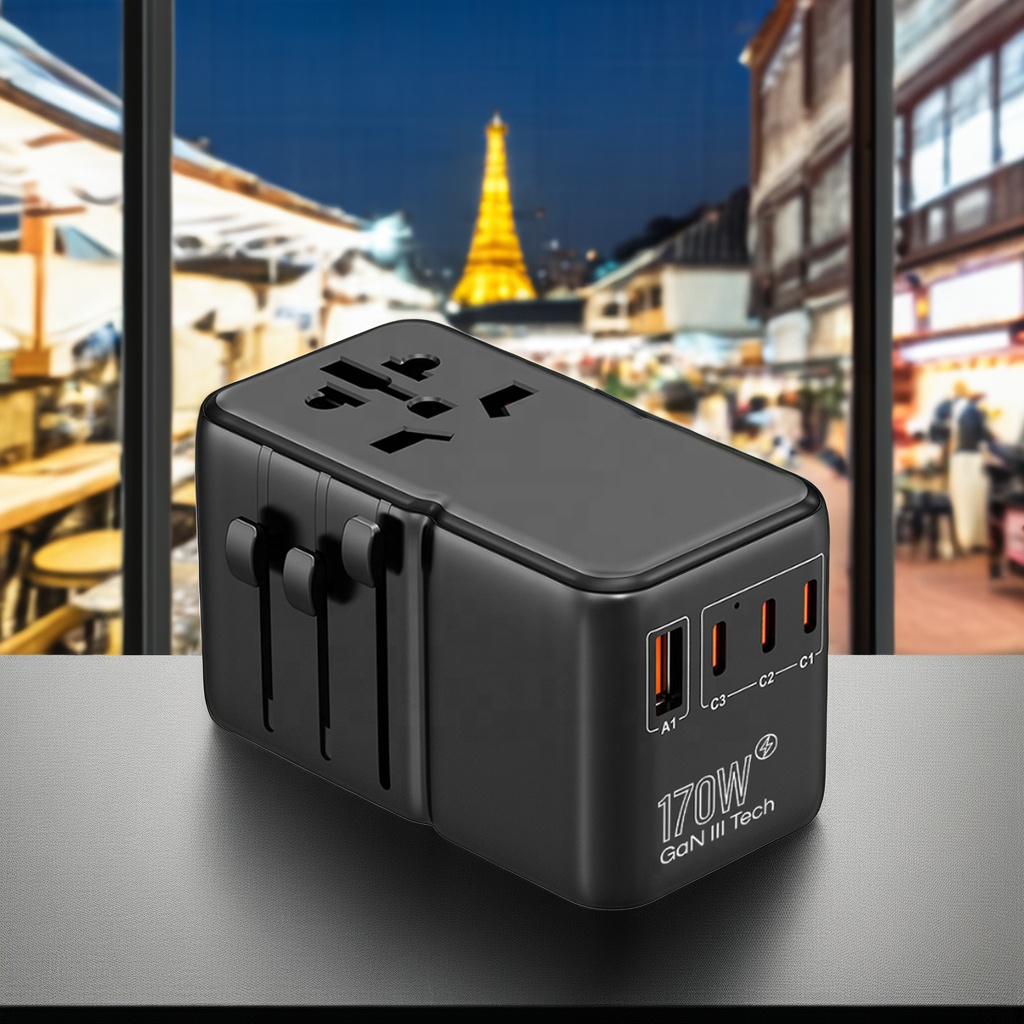 Travel Adapter Universal - Chargeur USB international multi-ports PD 170W,