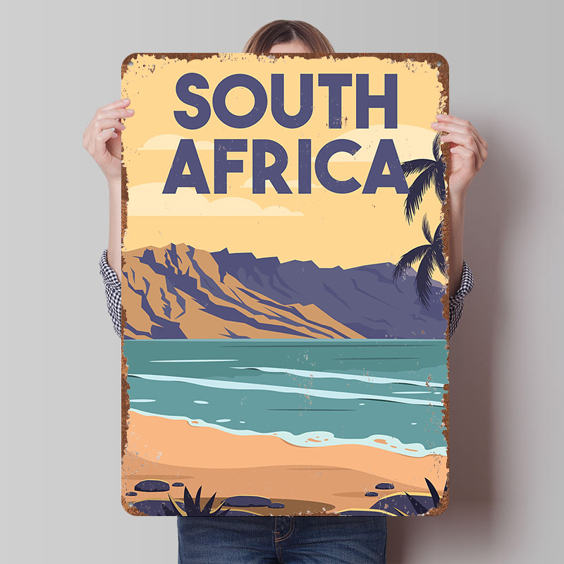 Travel Accessories South Africa - Affiche métallique de voyage Afrique du