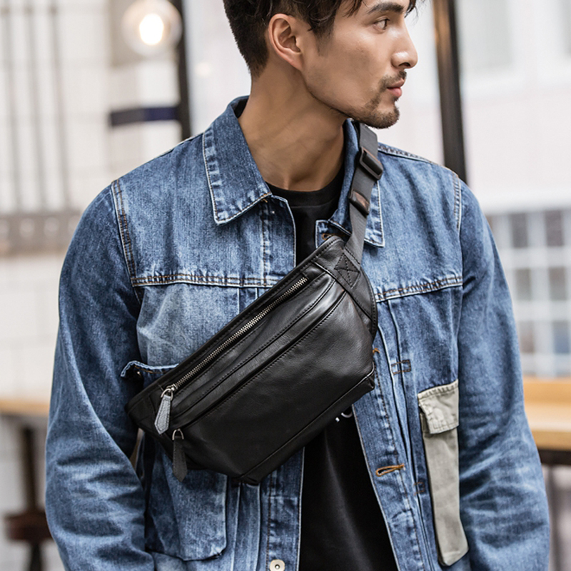 Money Belt Hidden - Sac banane en cuir véritable pour