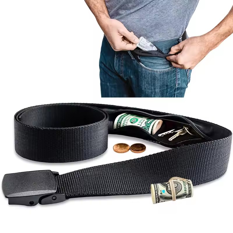 Money Belt Hidden - Nouveau voyage argent Anti-vol ceinture taille