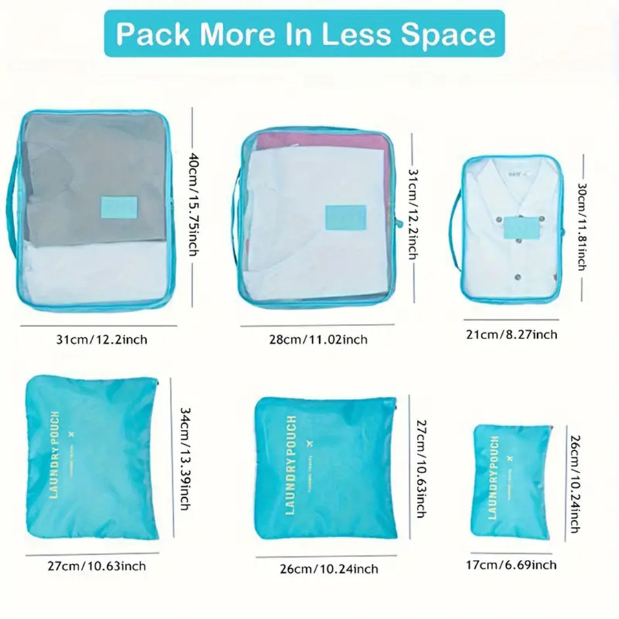 6 pièces organisateur de voyag - Travel Packing Cube avis et prix