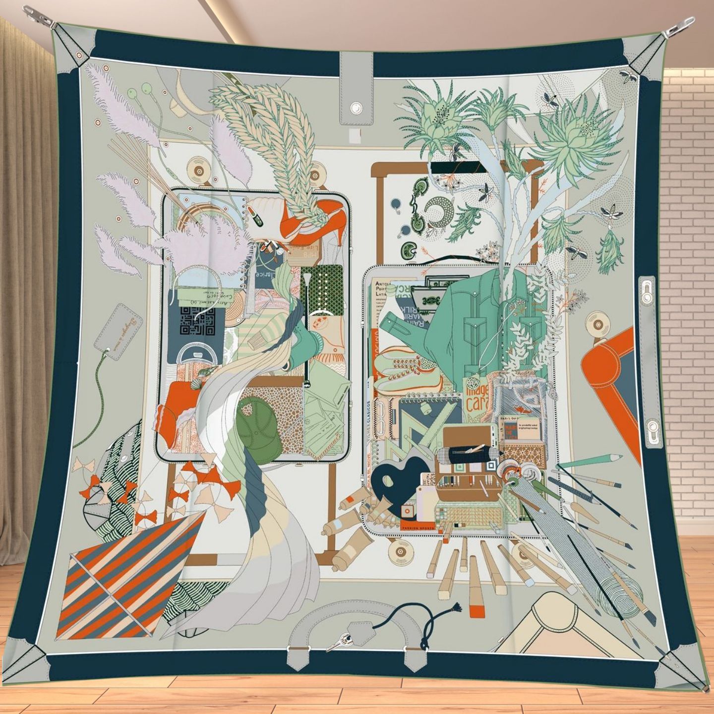 Foulard carré en twill effet s - Travel Accessories Unisex avis et prix