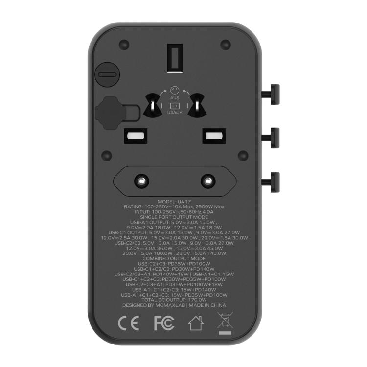 Promotion MOMAX UA17 1-World P - Travel Adapter Universal avis et prix