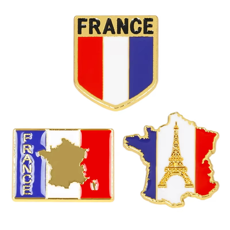 Broches en émail drapeau franç - Travel Accessories Jewelry avis et prix