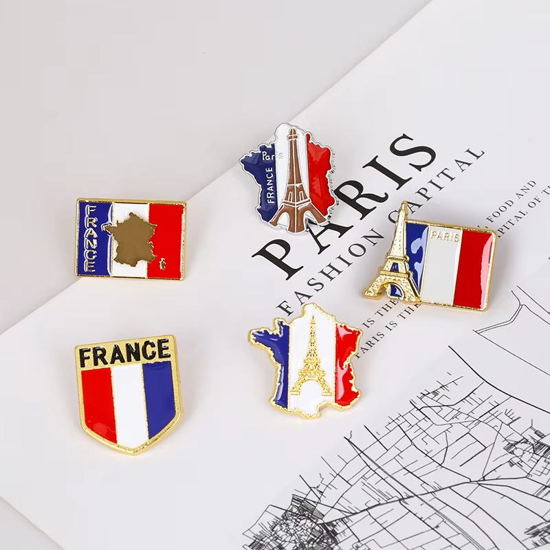 Broches en émail drapeau franç - Travel Accessories Jewelry avis et prix